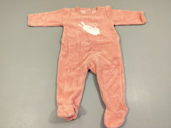 Pyjama velours rose lapine  et son bébé 