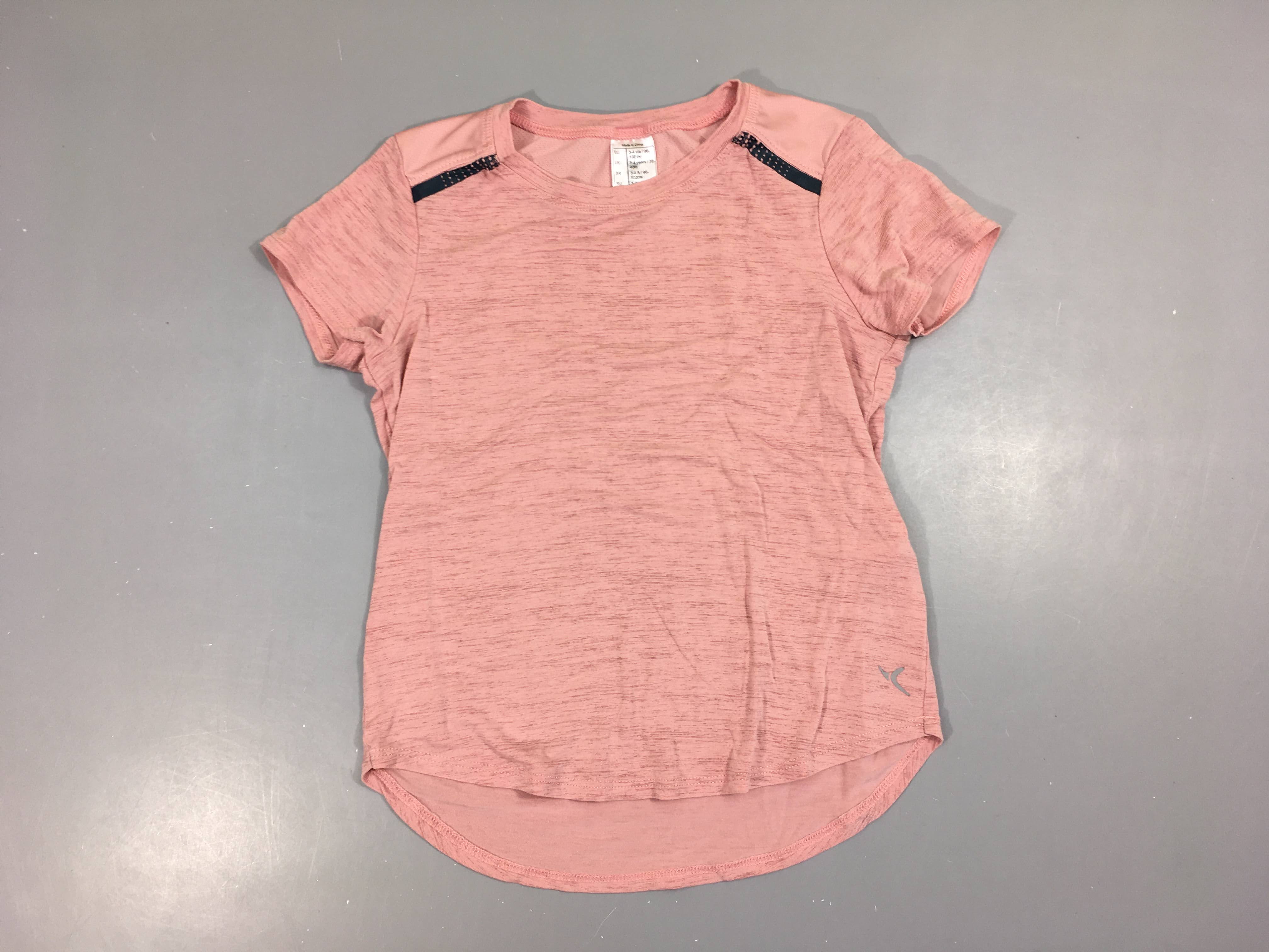 T-shirt m.c de sport vieux rose chiné