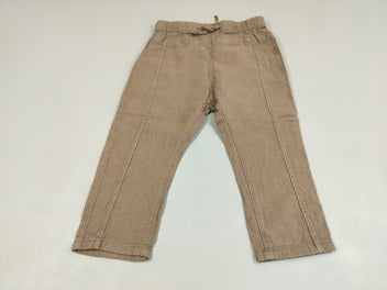 Pantalon  taille élastique brun