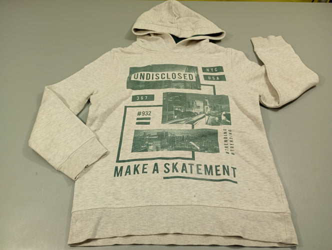 Sweat à capuche beige flammé . Paysages ur.bains . "Undiclosed", moins cher chez Petit Kiwi