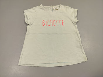 T-shirt m.c vert clair flammé 