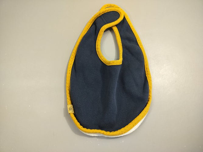 Bavoir bleu marine, jaune moutarde, moins cher chez Petit Kiwi