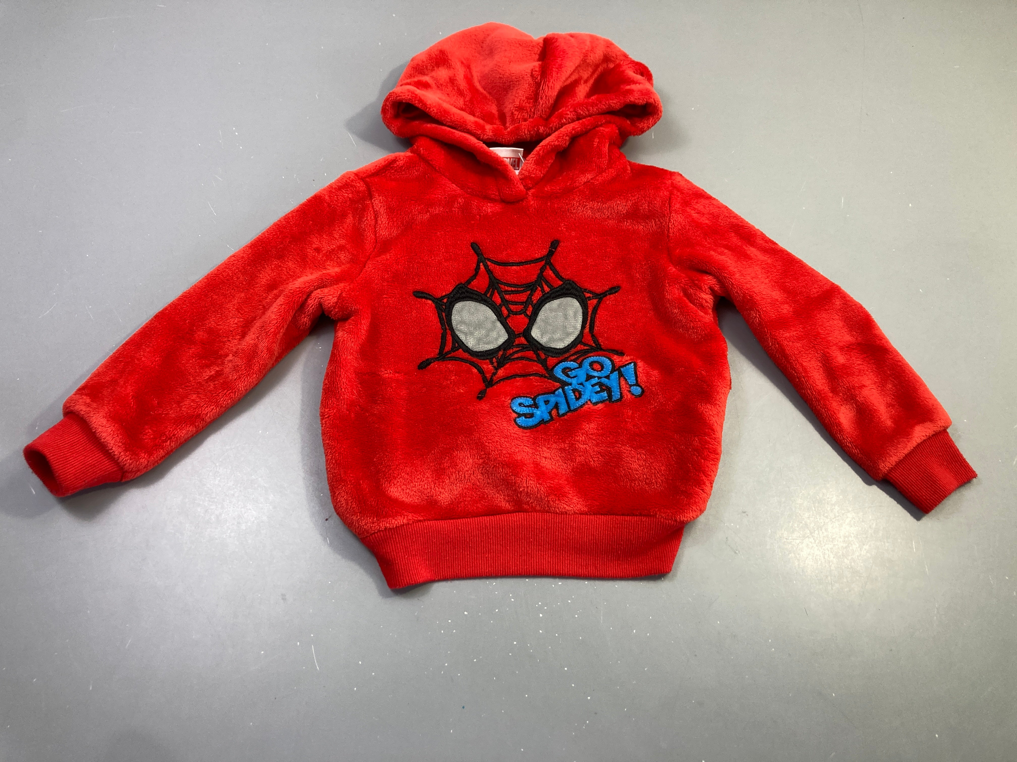 Sweat capuche peluche rouge Spider-Man