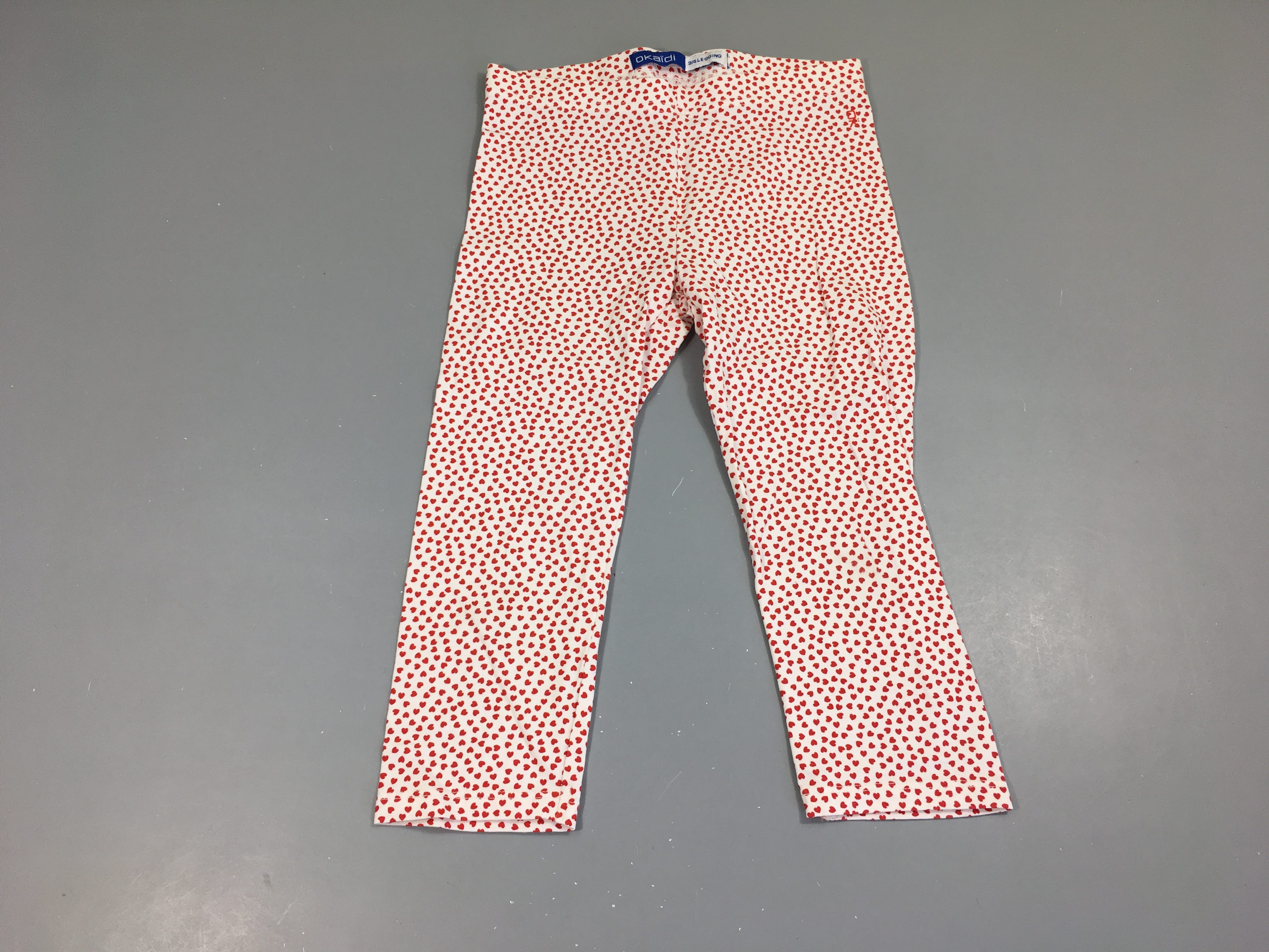 Legging 3/4 blanc coeurs