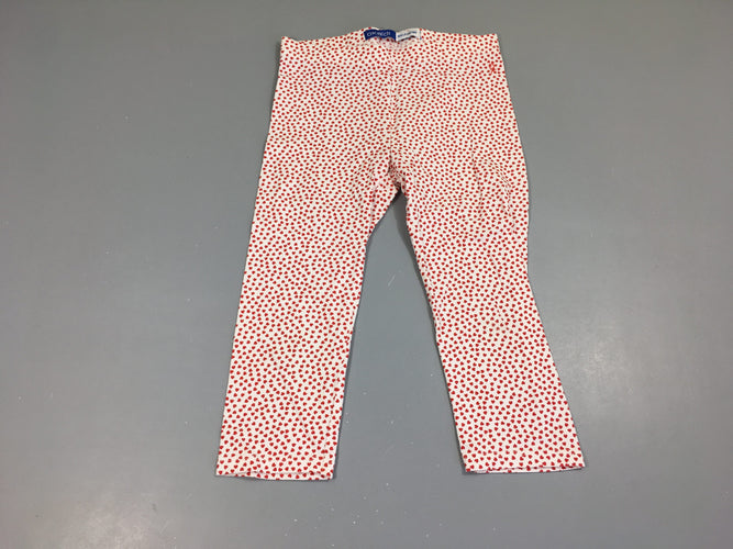 Legging 3/4 blanc coeurs, moins cher chez Petit Kiwi