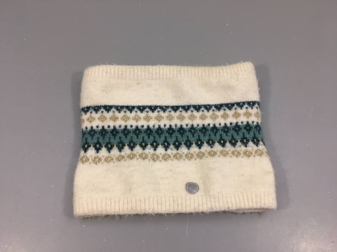 Tour de cou doublé polar motifs hiver bleu-doré, moins cher chez Petit Kiwi