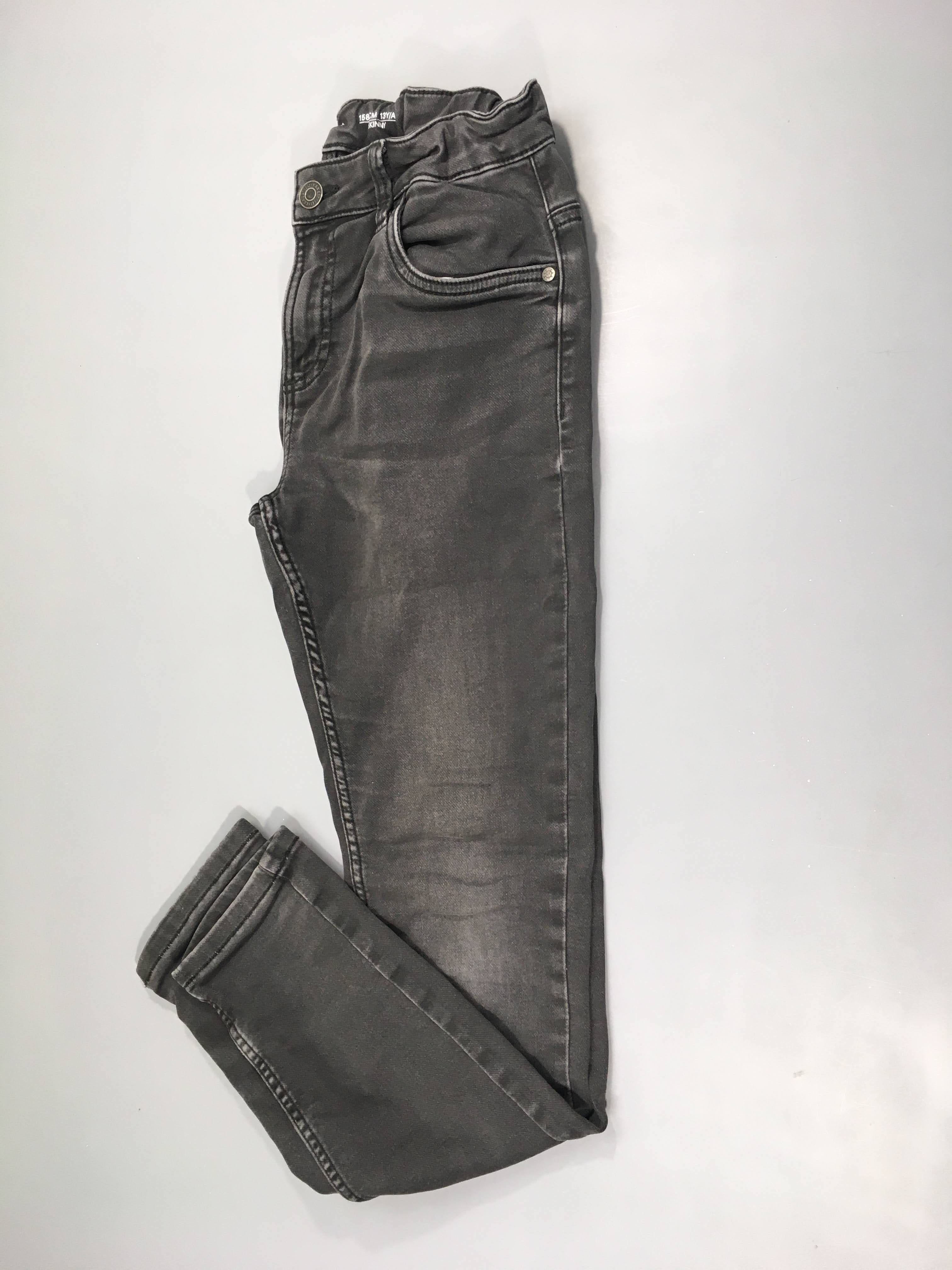 Pantalon denim soft gris foncé Skinny