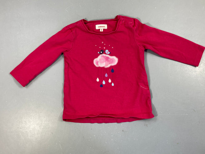 T-shirt m.l rose vif nuage, moins cher chez Petit Kiwi