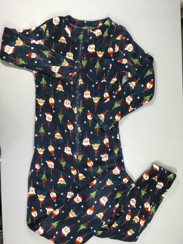 Surpyjama velours bleu foncé sapin noel, moins cher chez Petit Kiwi