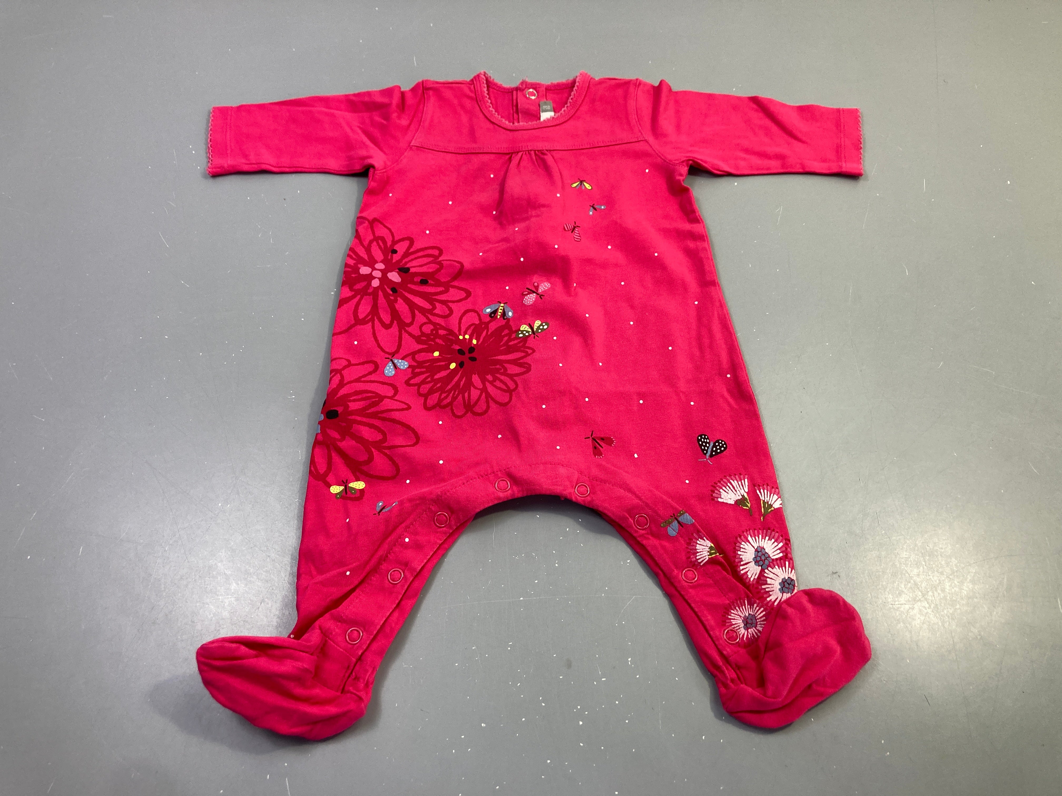 Pyjama fuchsia fleurs papillons