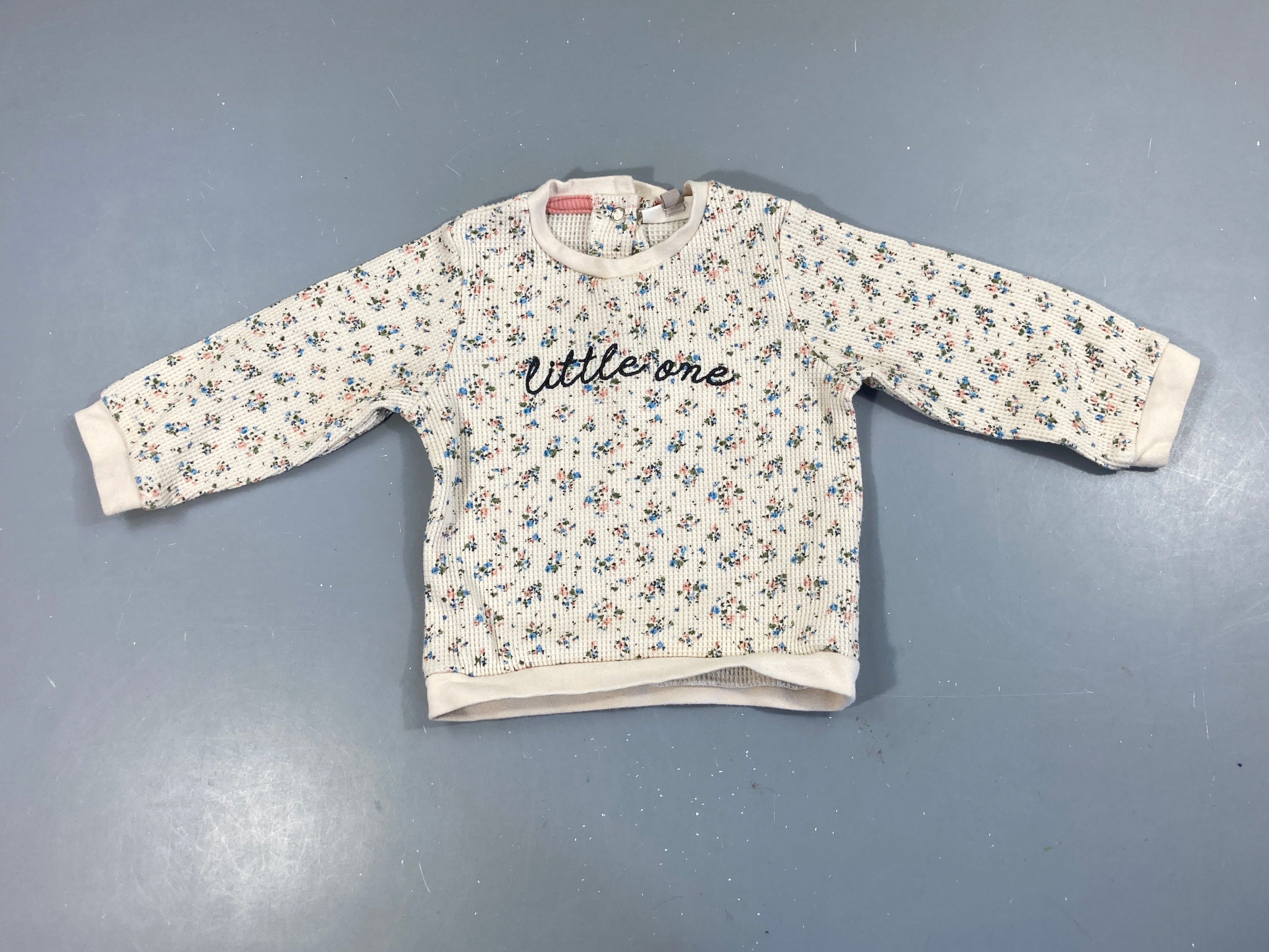 Sweat texturé blanc fleurs Little one