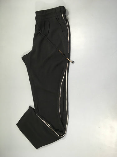 Pantalon fluide noir bandes lat, moins cher chez Petit Kiwi