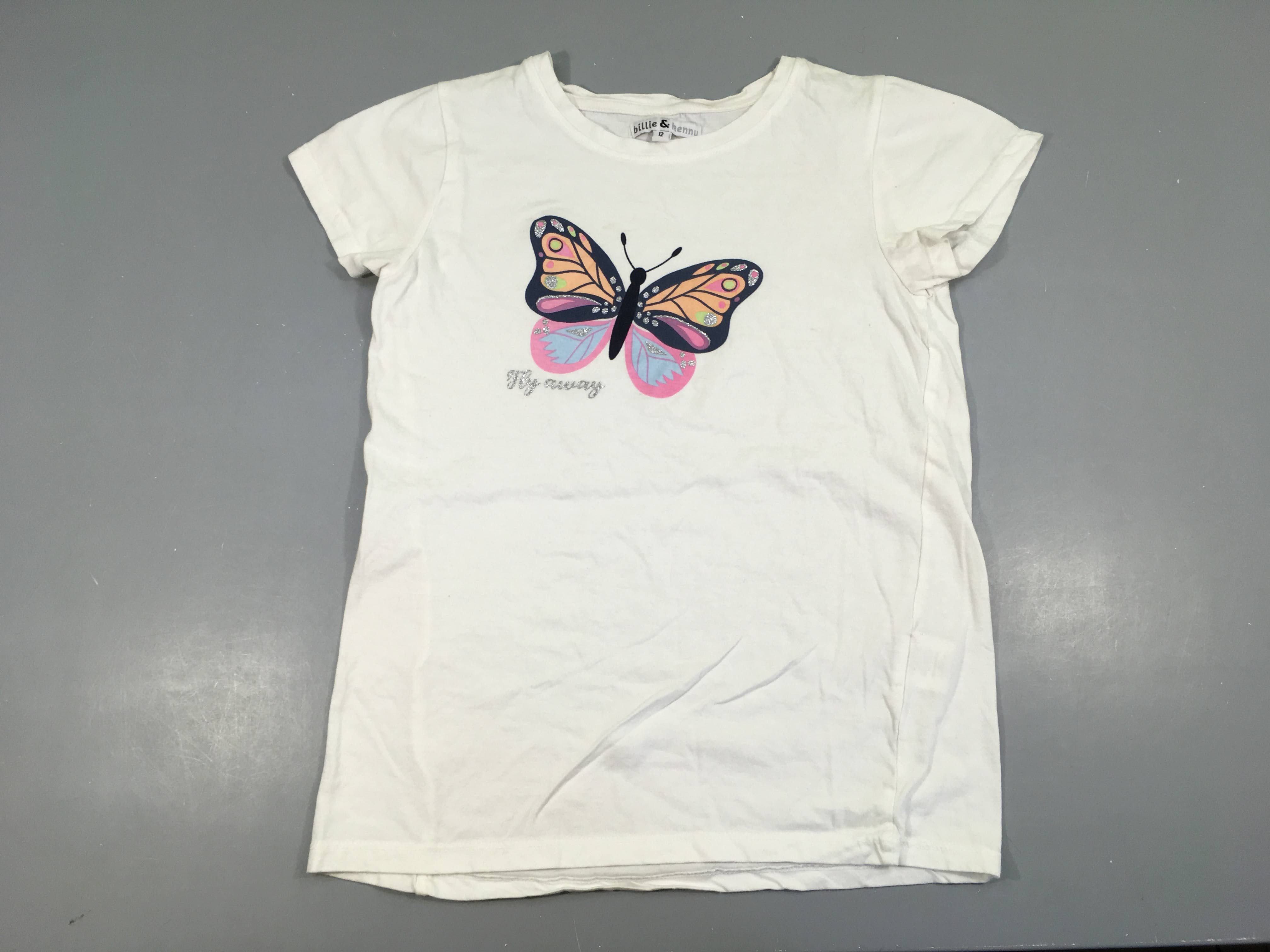 T-shirt m.c blanc papillon Petite tache avant