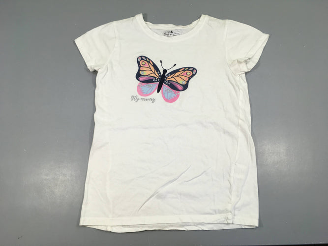 T-shirt m.c blanc papillon Petite tache avant, moins cher chez Petit Kiwi