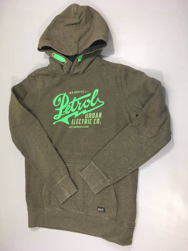 Sweat à capuche kaki Petrol, moins cher chez Petit Kiwi