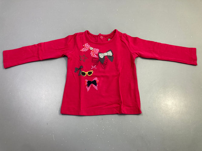T-shirt m.l fuchsia nœuds étoile lunettes, moins cher chez Petit Kiwi