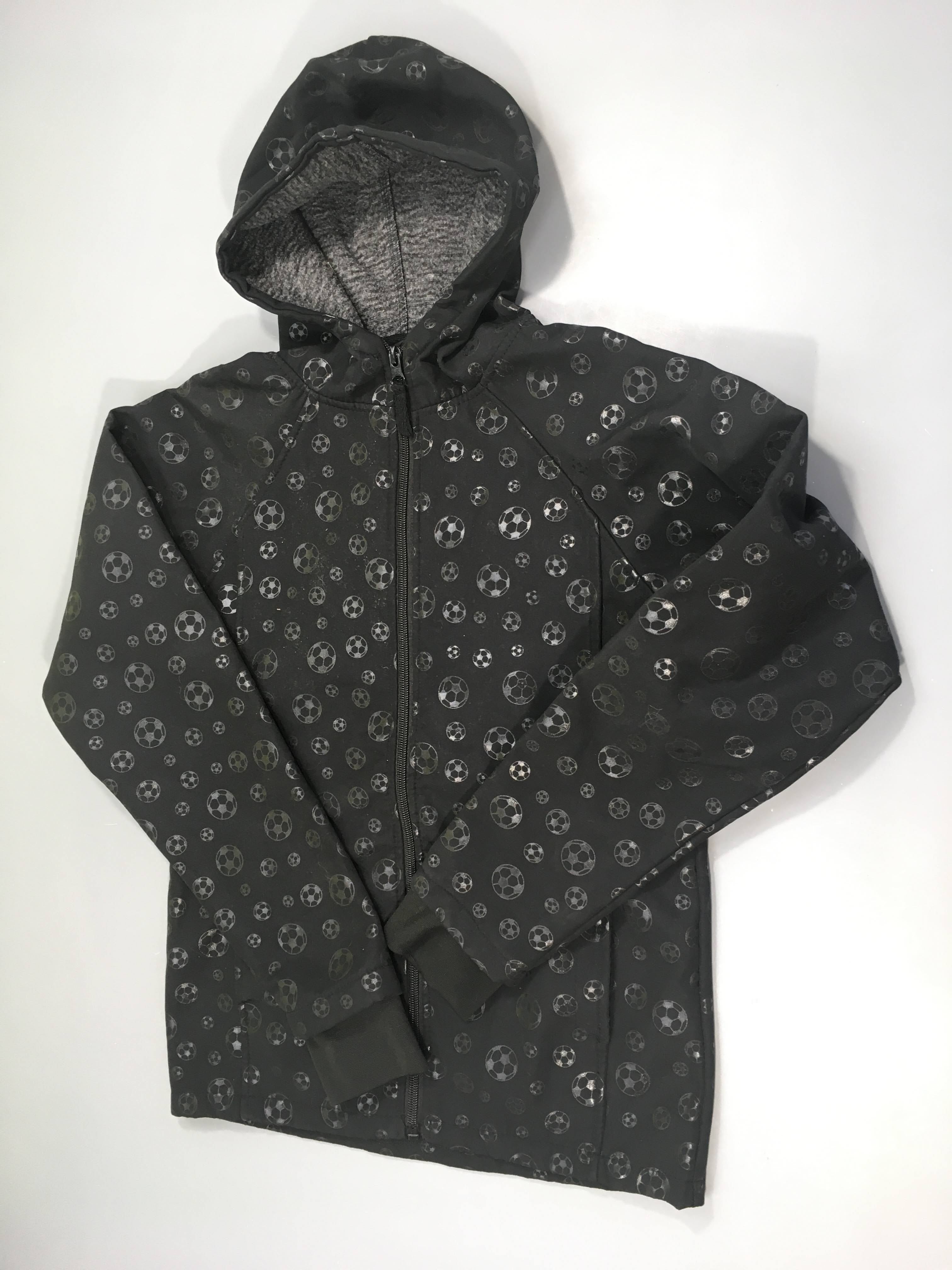 Veste à capuche noire ballons de foot