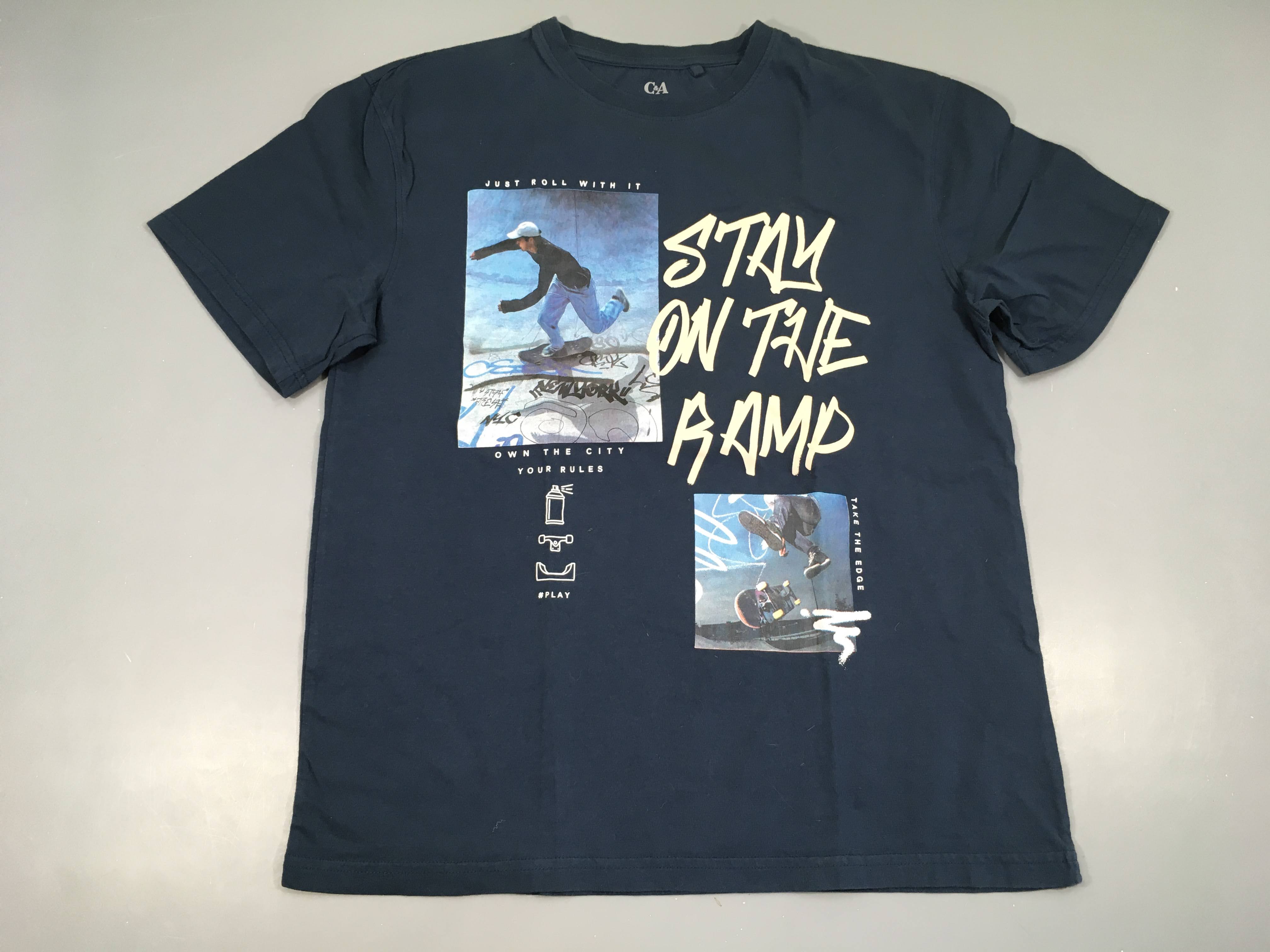 T-shirt m.c bleu foncé Skateur