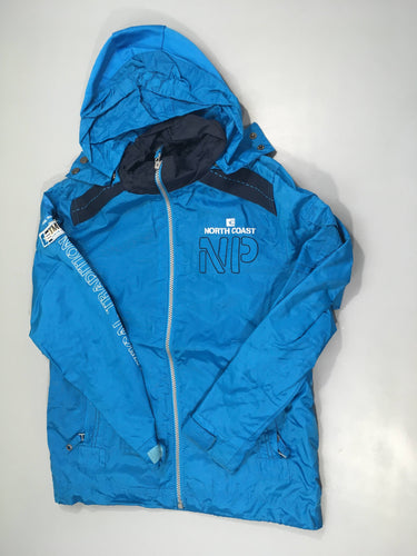 Veste coupe vent à capuche amovible bleue NP, moins cher chez Petit Kiwi