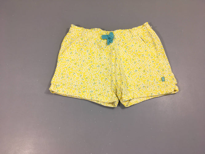 Short jersey à revers jaune motifs blanc-bleu, moins cher chez Petit Kiwi