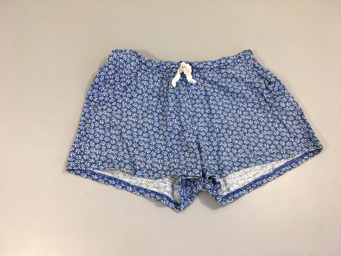 Short jersey bleu motifs blancs, moins cher chez Petit Kiwi