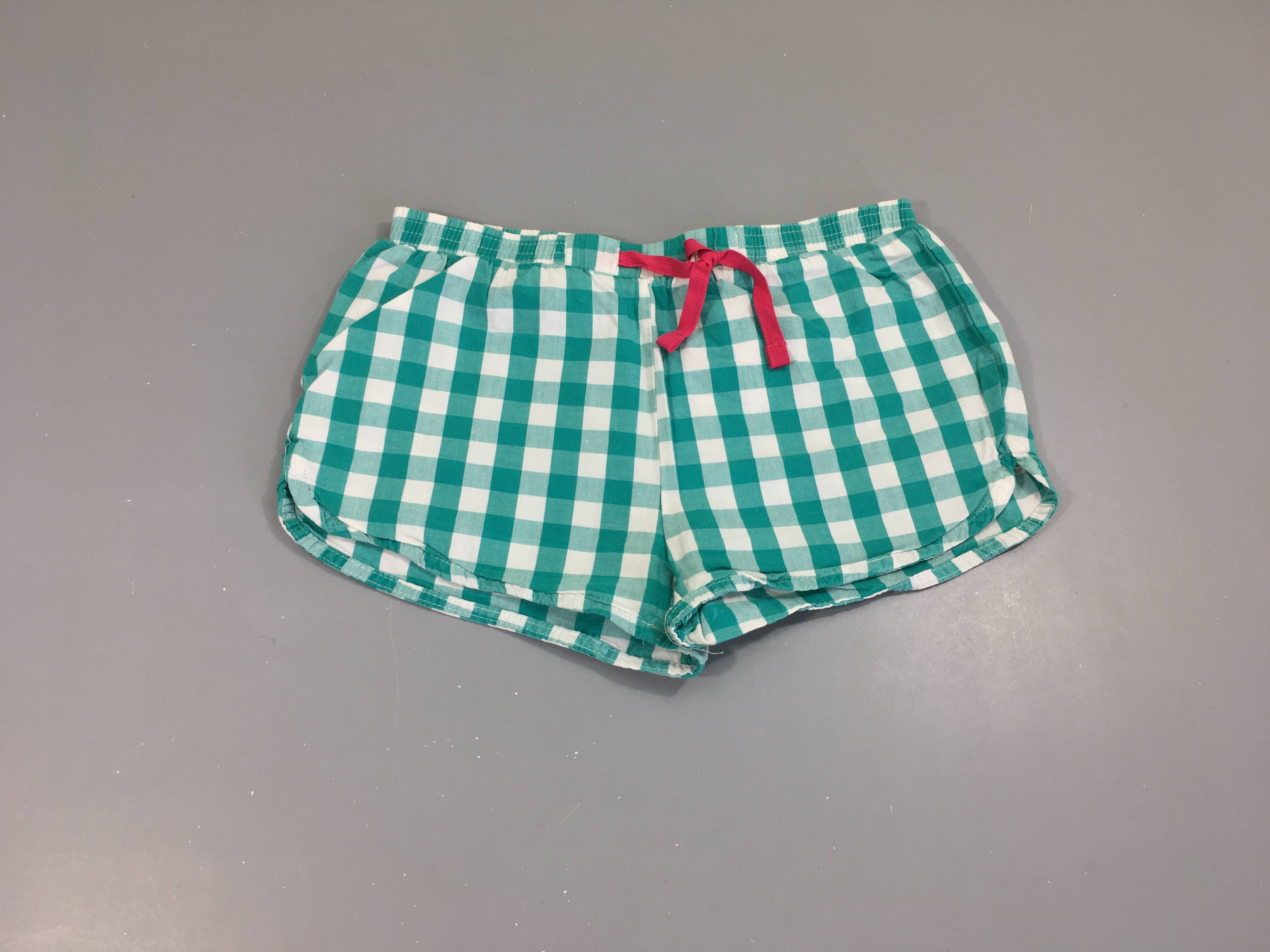 Short à carreaux blanc-vert
