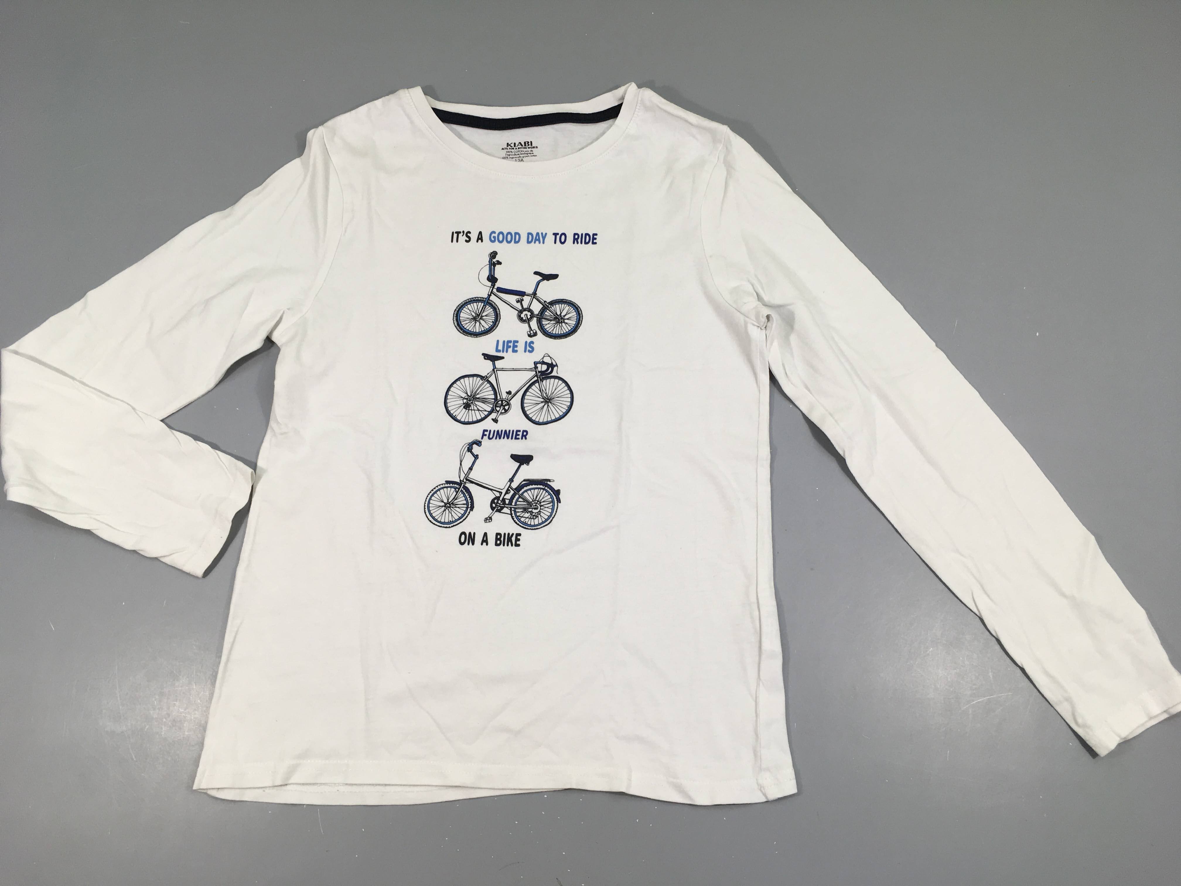 T-shirt m.l blanc Vélo
