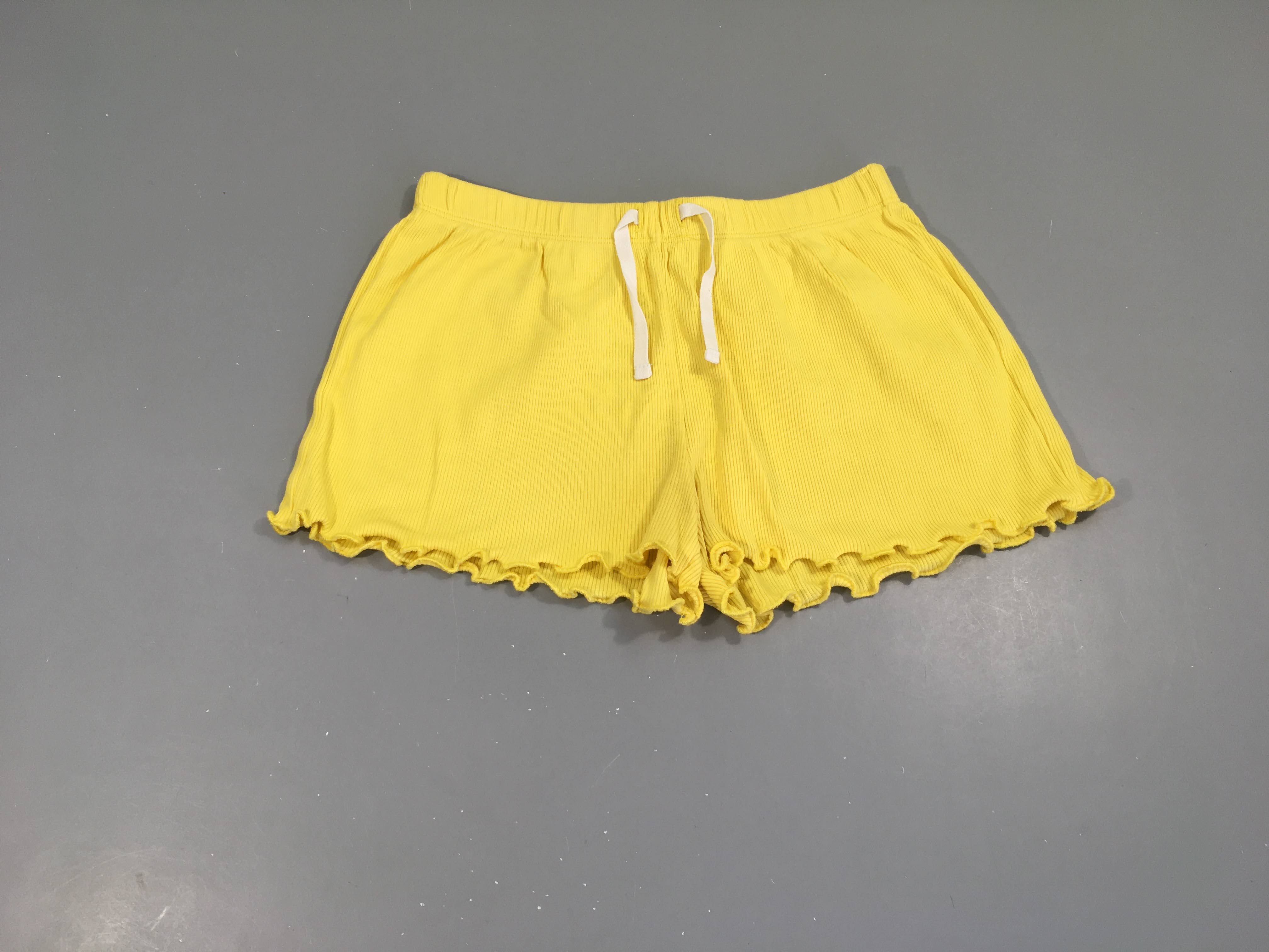 Short jersey côtelé jaune froufrou