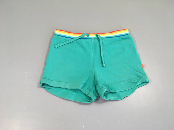 Short molleton vert ceinture arc-en-ciel, moins cher chez Petit Kiwi