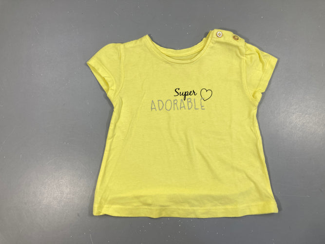 T-shirt m.c jaune Adorable, moins cher chez Petit Kiwi