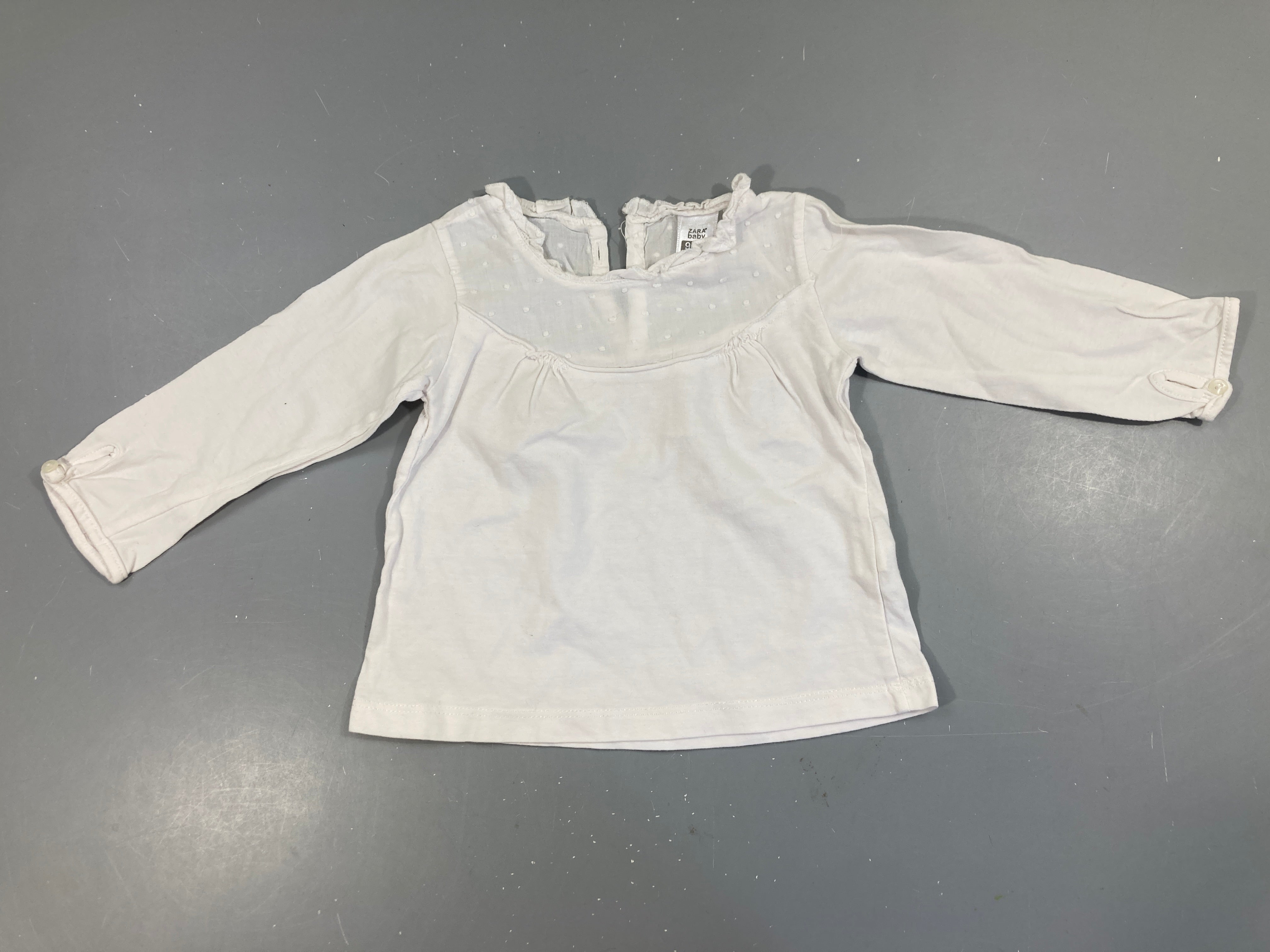 T-shirt m.l blanc buste coton plumetis