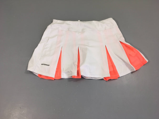 Short jupette de tennis blanc-corail, moins cher chez Petit Kiwi