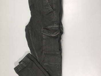 Pantalon cargo en jen doublé Slim anthracite