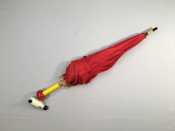 Parapluie en bois enfant rouge Toby sur ressort