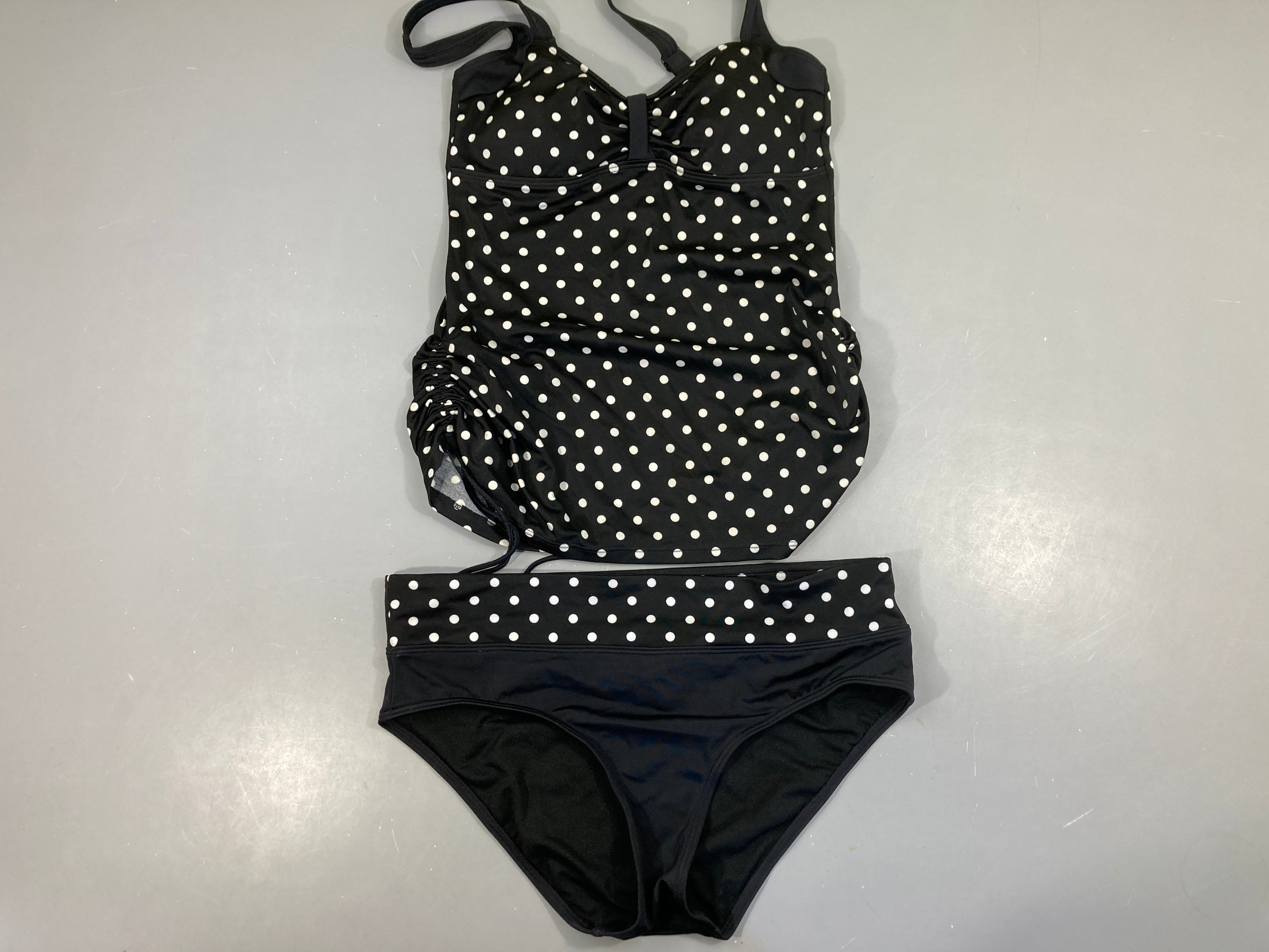 Tankini de grossesse noir pois blanc