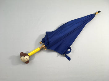 Parapluie en bois enfant bleu Singe (réparation solide interieur)