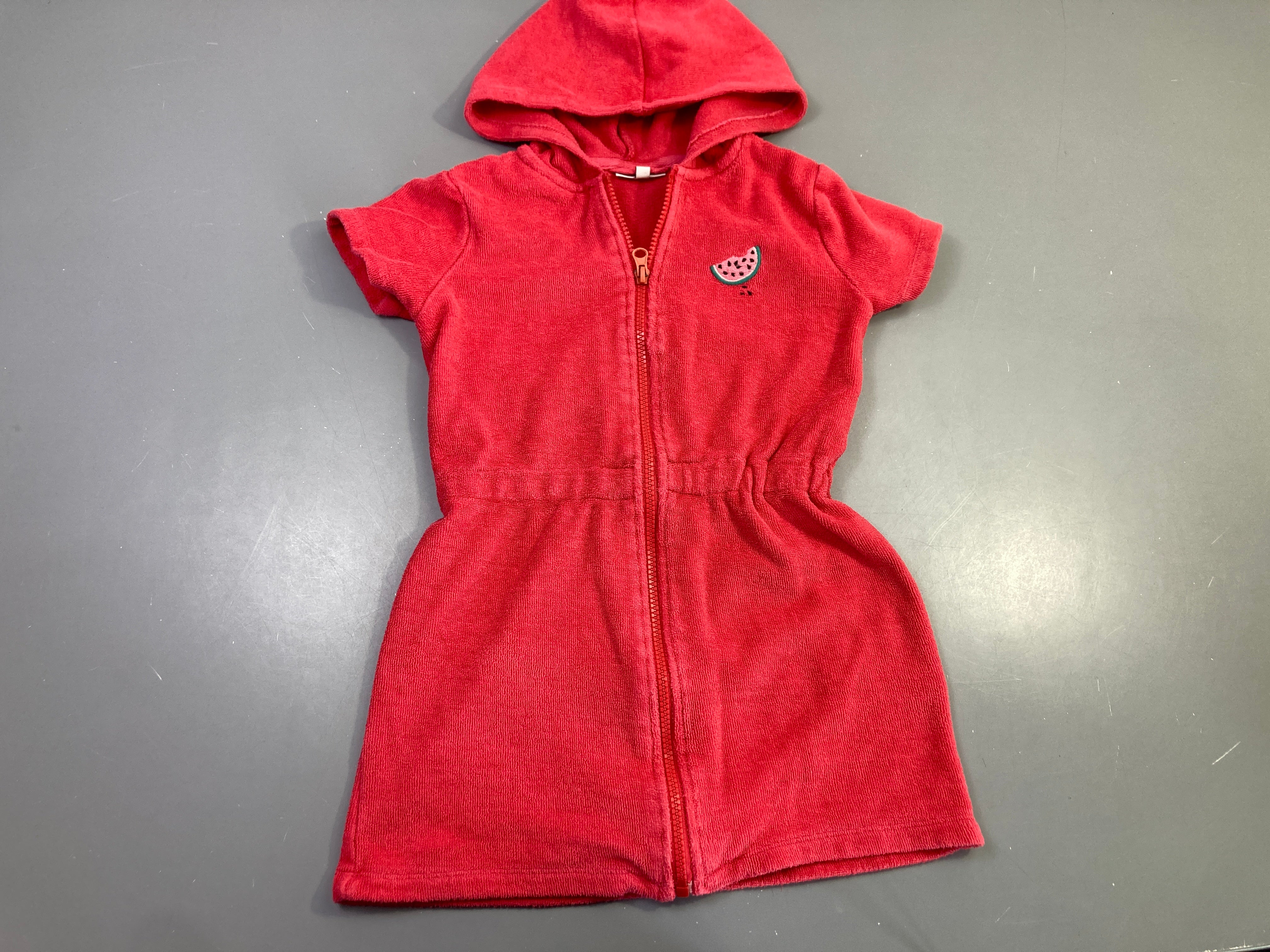 Robe m.c zippée éponge rose zippée capuche pastèque