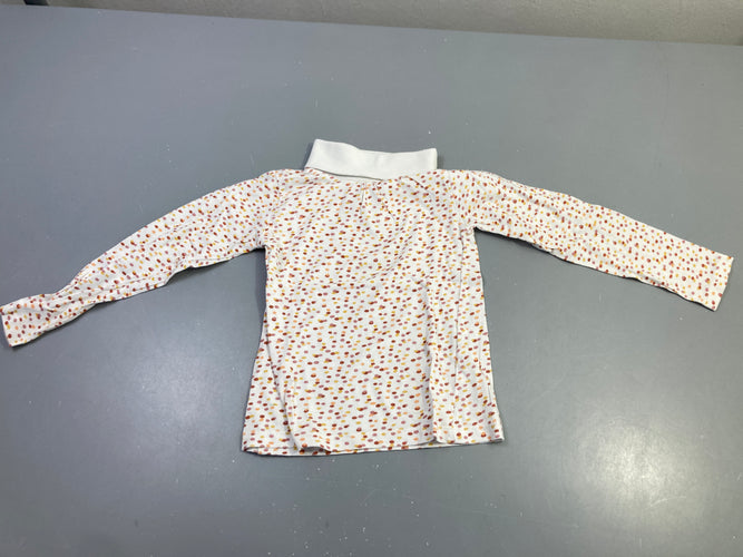 T-shirt m.l écru pois col roulé, moins cher chez Petit Kiwi