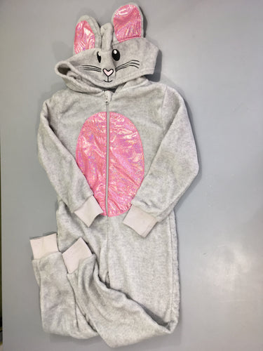 Surpyjama gris-rose lapin, moins cher chez Petit Kiwi