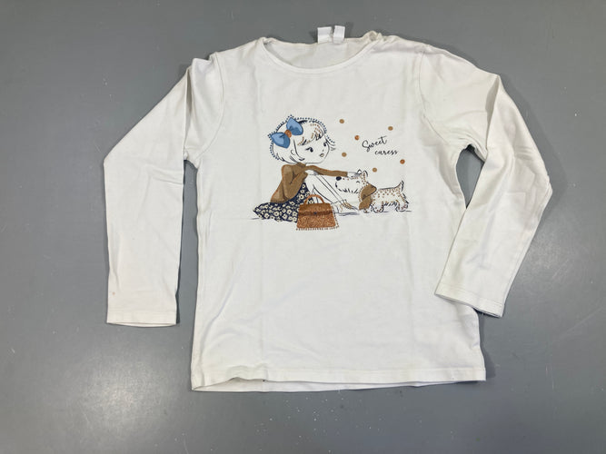 T-shirt m.l blanc fille strass, moins cher chez Petit Kiwi