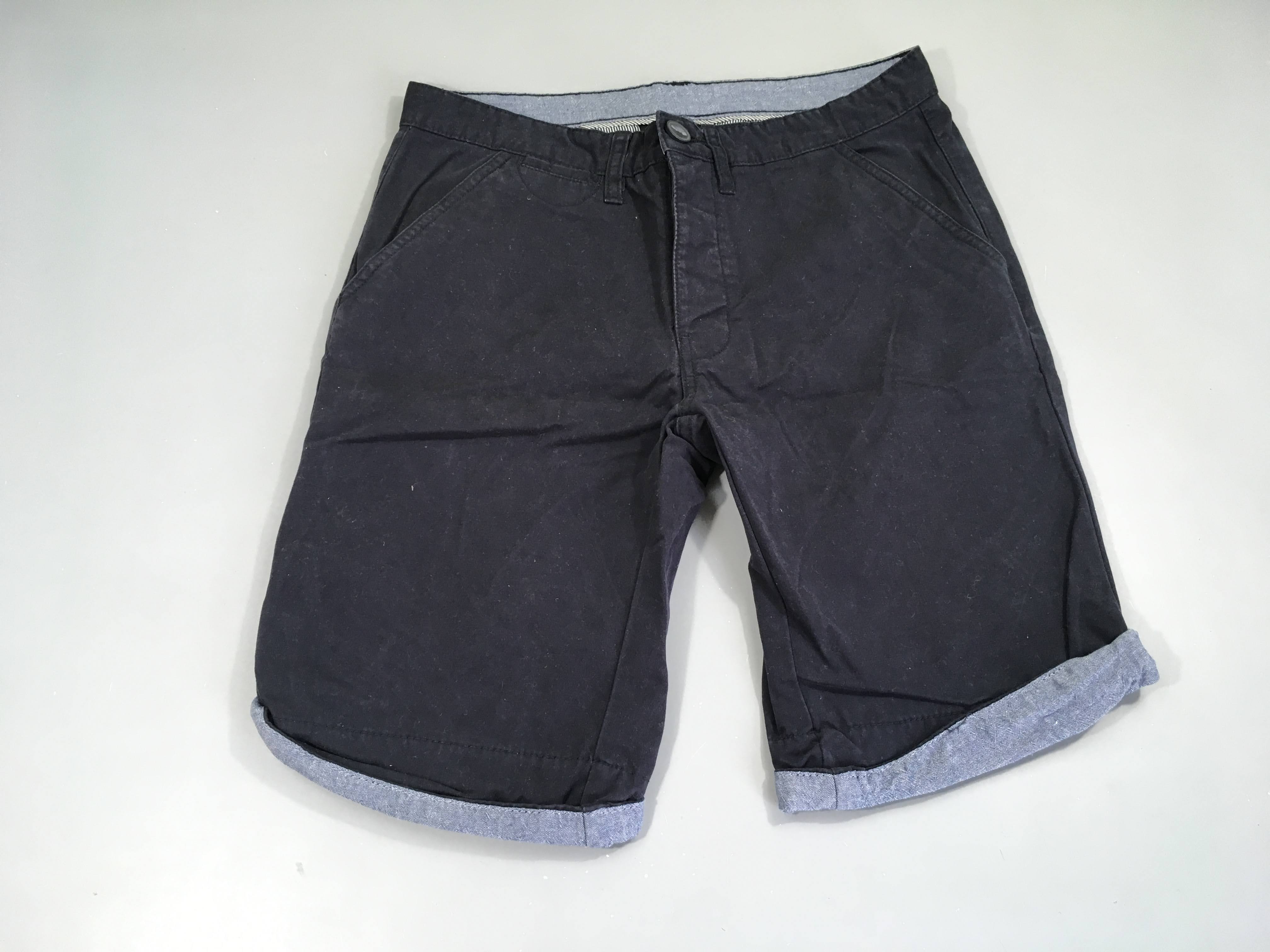 Bermuda bleu foncé chino à revers