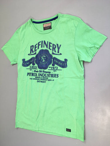 T-shirt m.c vert Petrol floc effet craquelé, moins cher chez Petit Kiwi