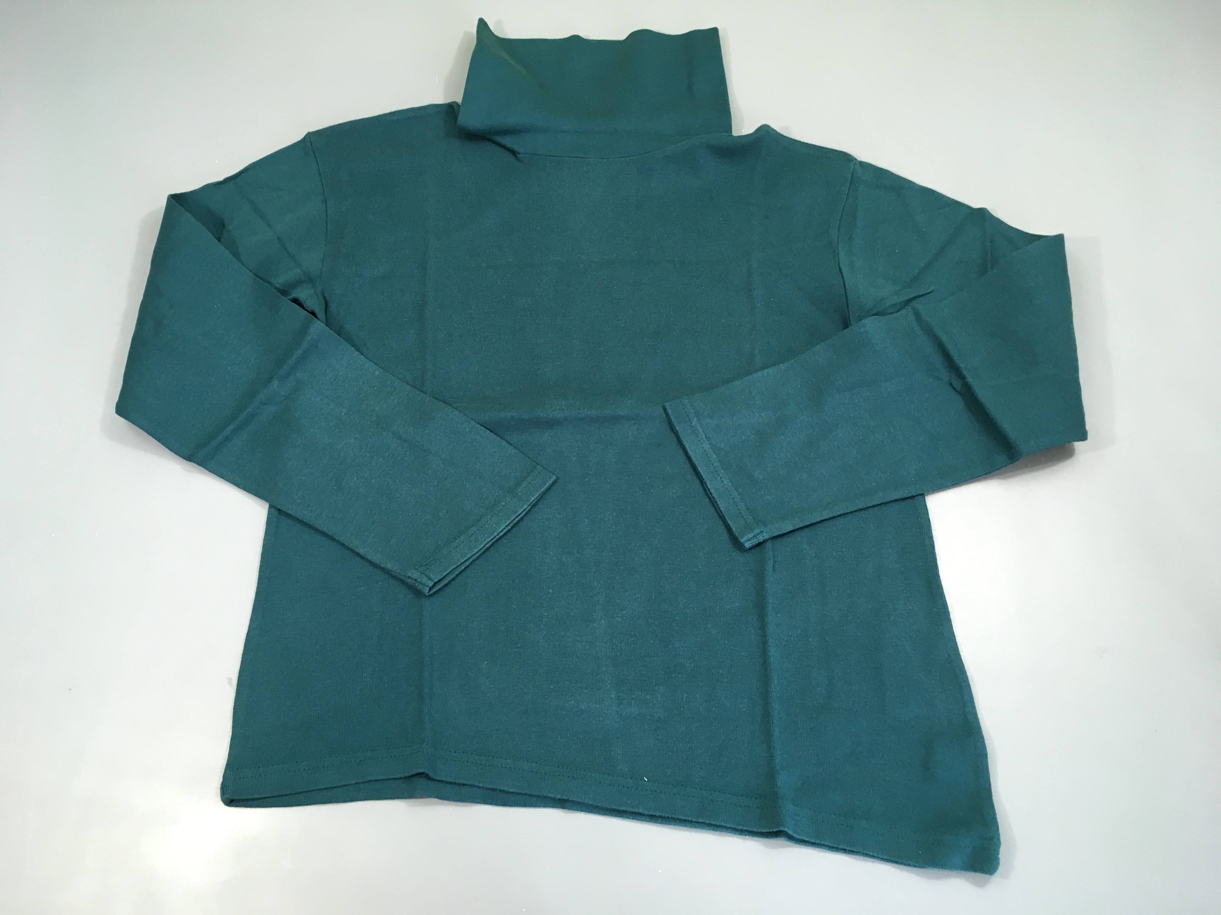 T-shirt m.l vert col roulé