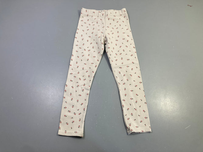 Legging épais écru cerises, moins cher chez Petit Kiwi