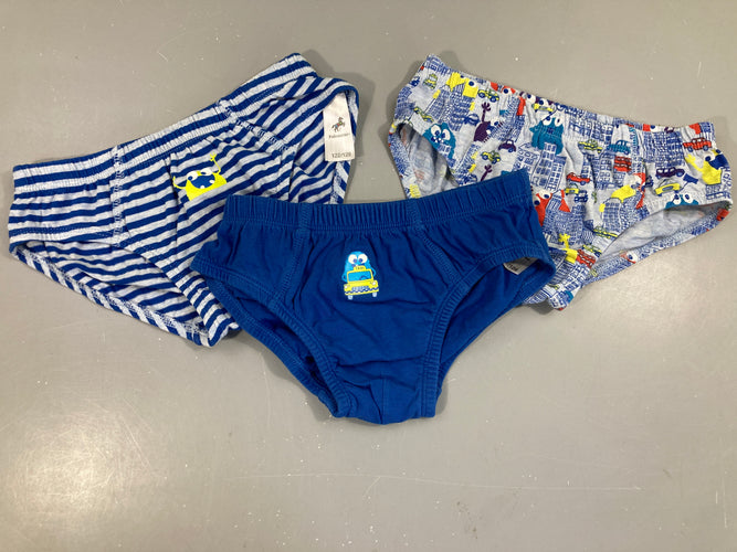 3 Slips bleus personnages, moins cher chez Petit Kiwi