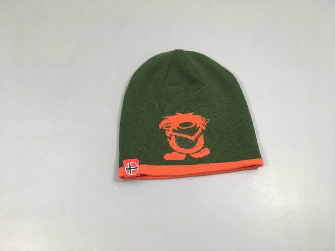 Bonnet réversible vert/orange Trollkids, moins cher chez Petit Kiwi