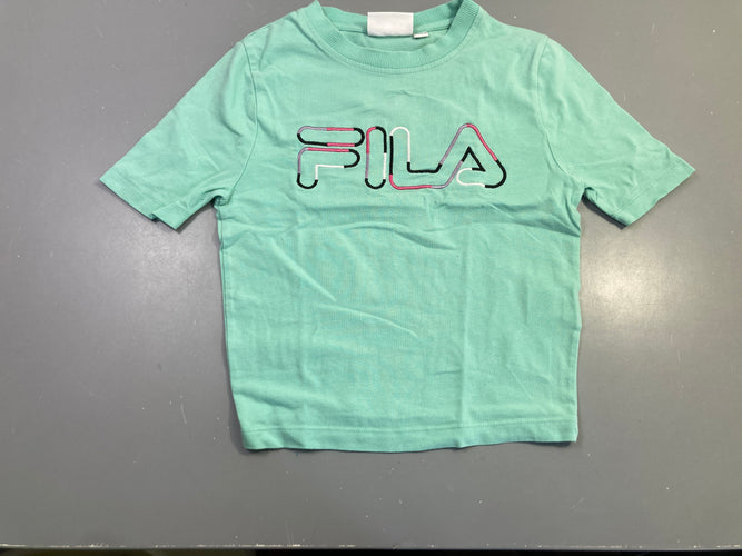 T-shirt m.c vert d'eau Fila, légèrement bouloché, moins cher chez Petit Kiwi