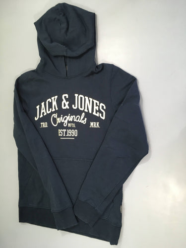 Sweat à capuche bleu foncé Jack&Jones Bouloché, moins cher chez Petit Kiwi