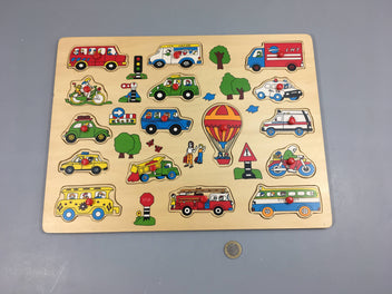 Planche puzzle bois véhicules