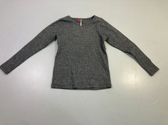 T-shirt m.l gris chiné côtelé, moins cher chez Petit Kiwi